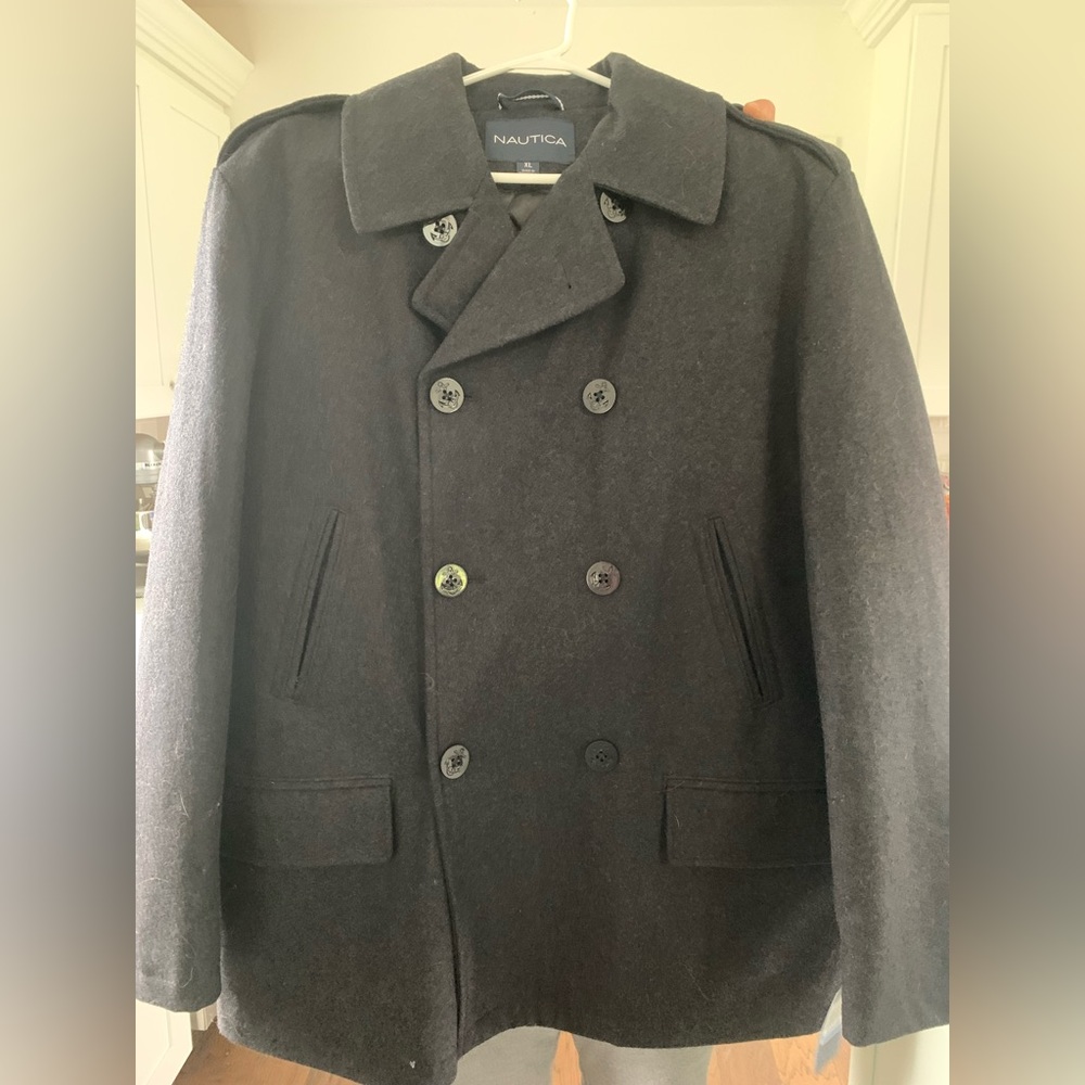 Grey Nautical pea coat